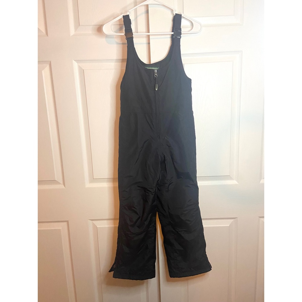 LL Bean Kids Black Insulated Snow Bibs Overalls Size 8 Item 264840 Winter Ski